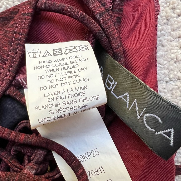 La Blanca Maroon One Piece Bathing Suit - Picture 5 of 5